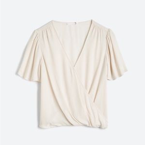 Cream colored blouse short sleeve